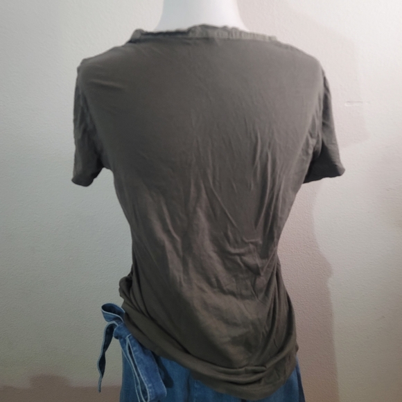 James Perse Olive Green Scoop Neck Top 2 - Picture 6 of 6